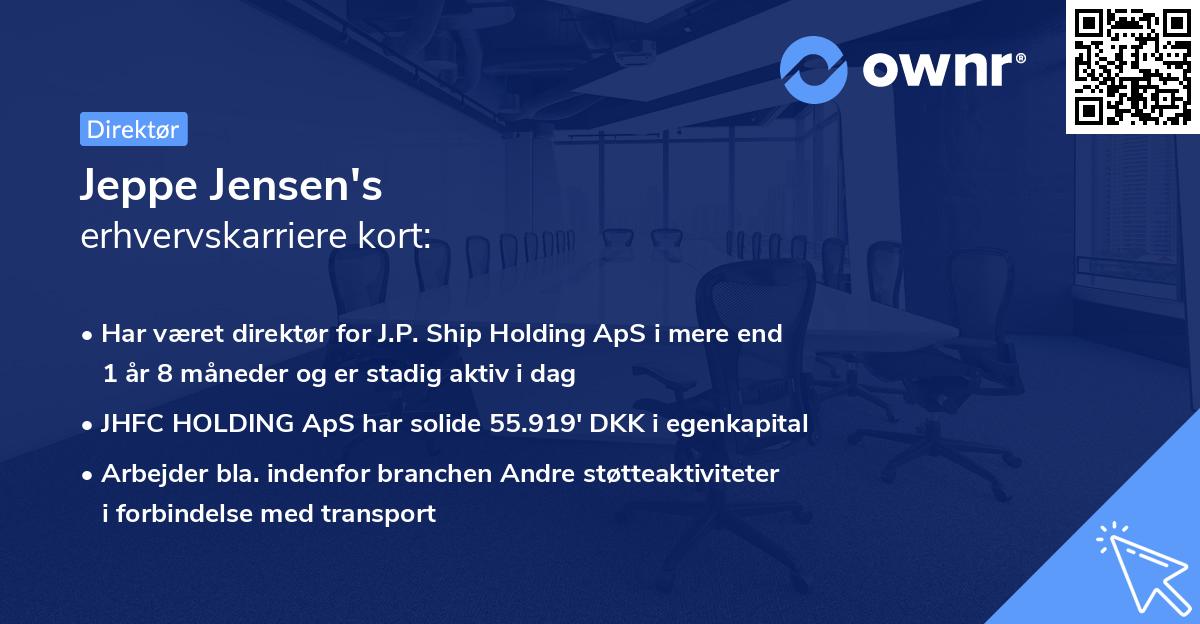 Jeppe Jensen's erhvervskarriere kort