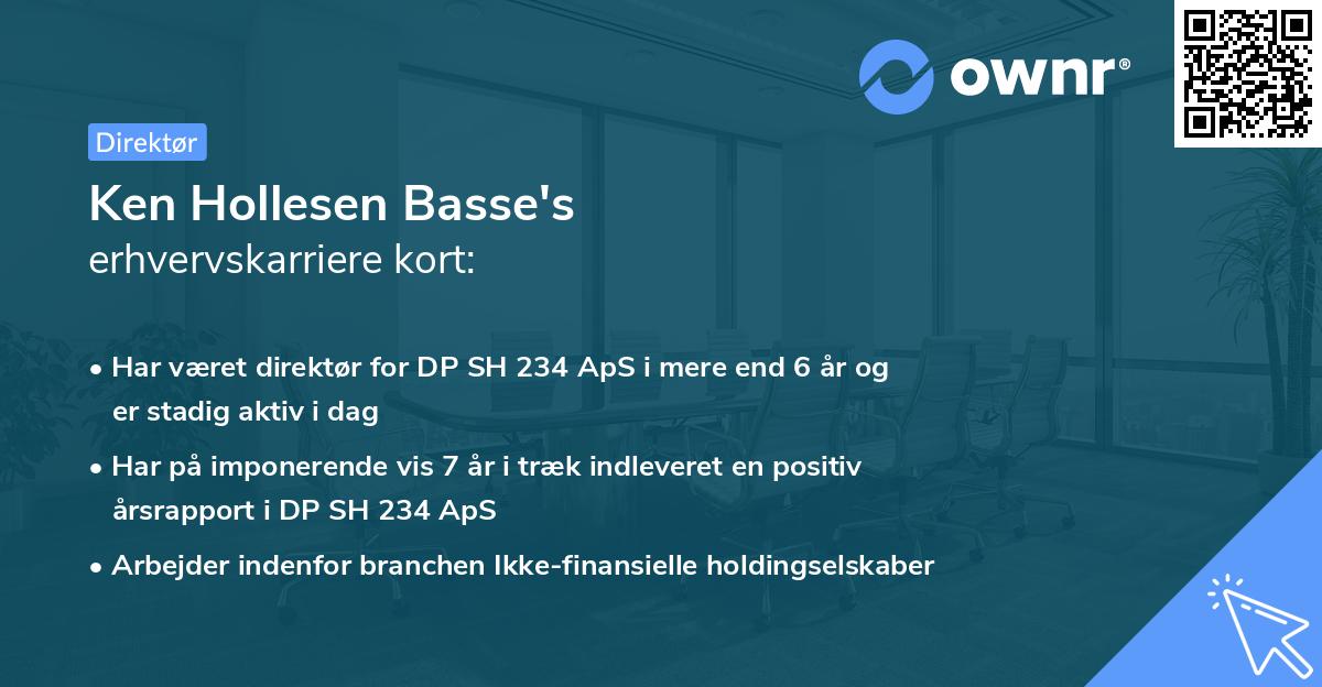 Ken Hollesen Basse's erhvervskarriere kort