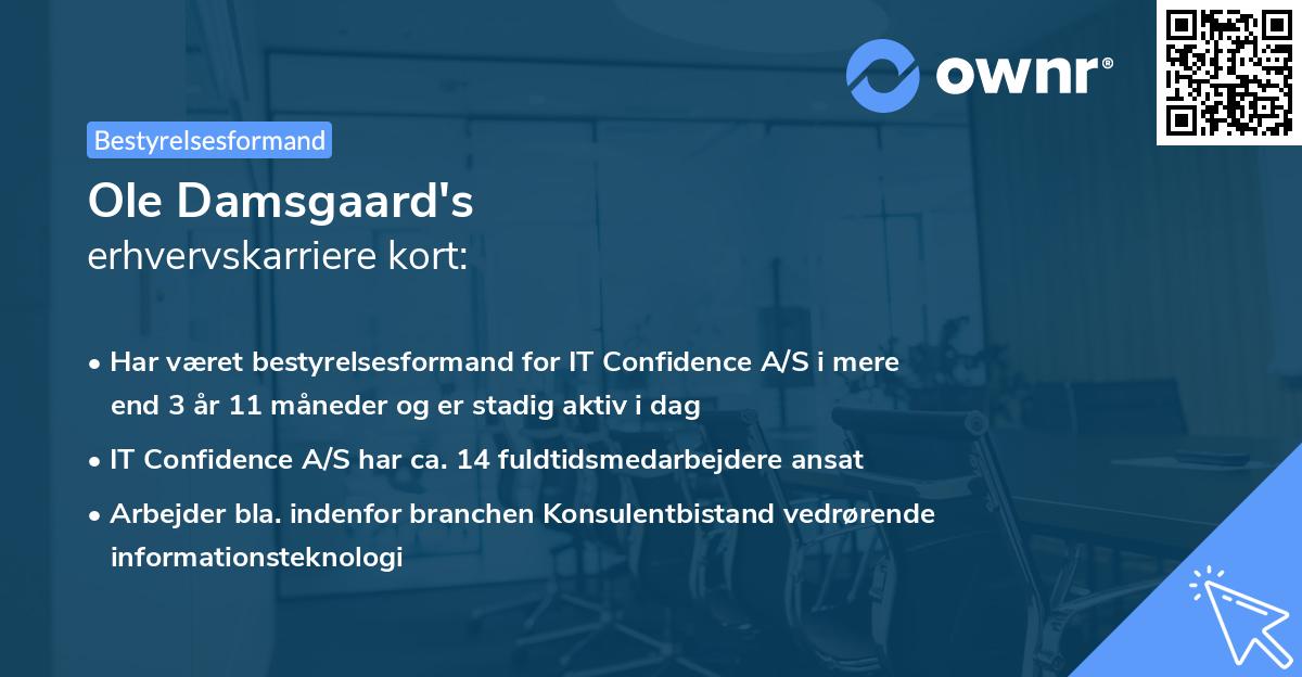 Ole Damsgaard's erhvervskarriere kort