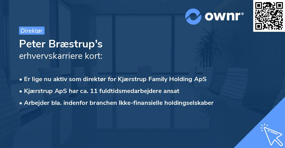Peter Bræstrup's erhvervskarriere kort
