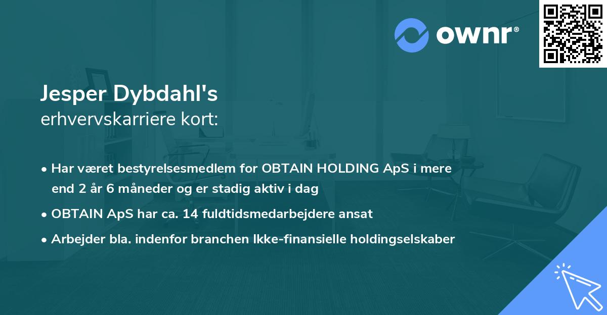 Jesper Dybdahl's erhvervskarriere kort