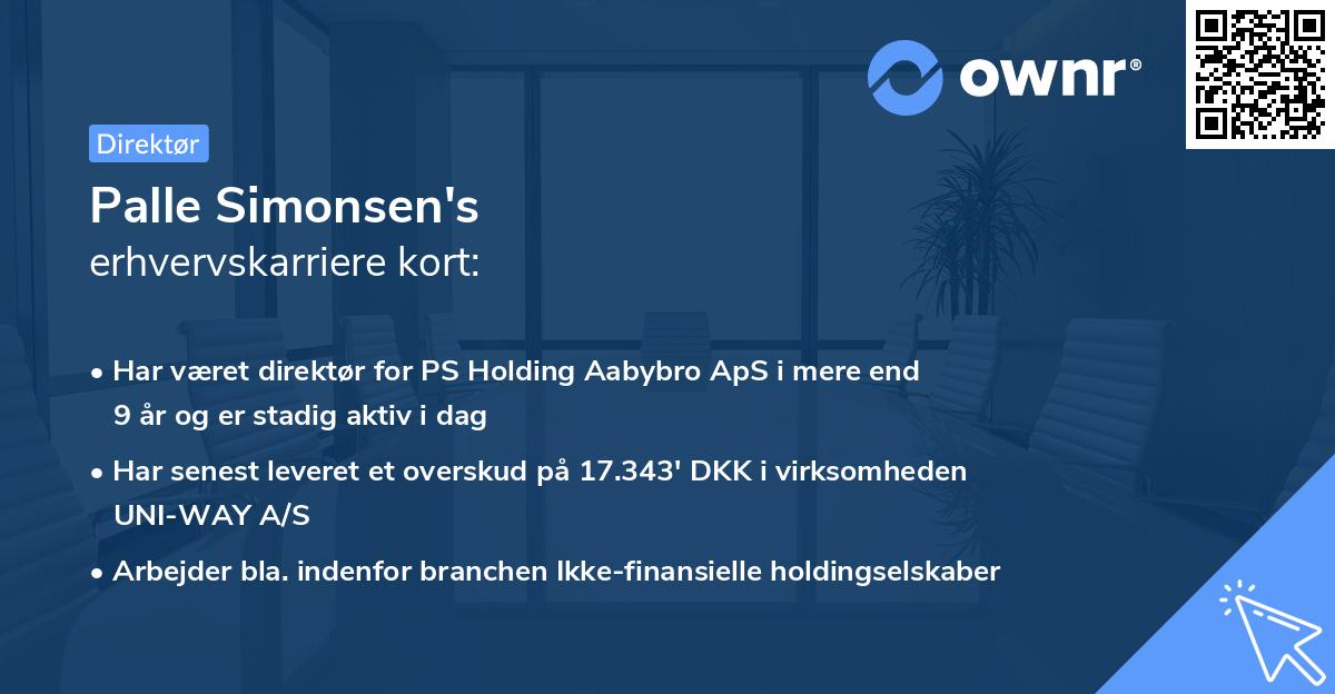 Palle Simonsen's erhvervskarriere kort