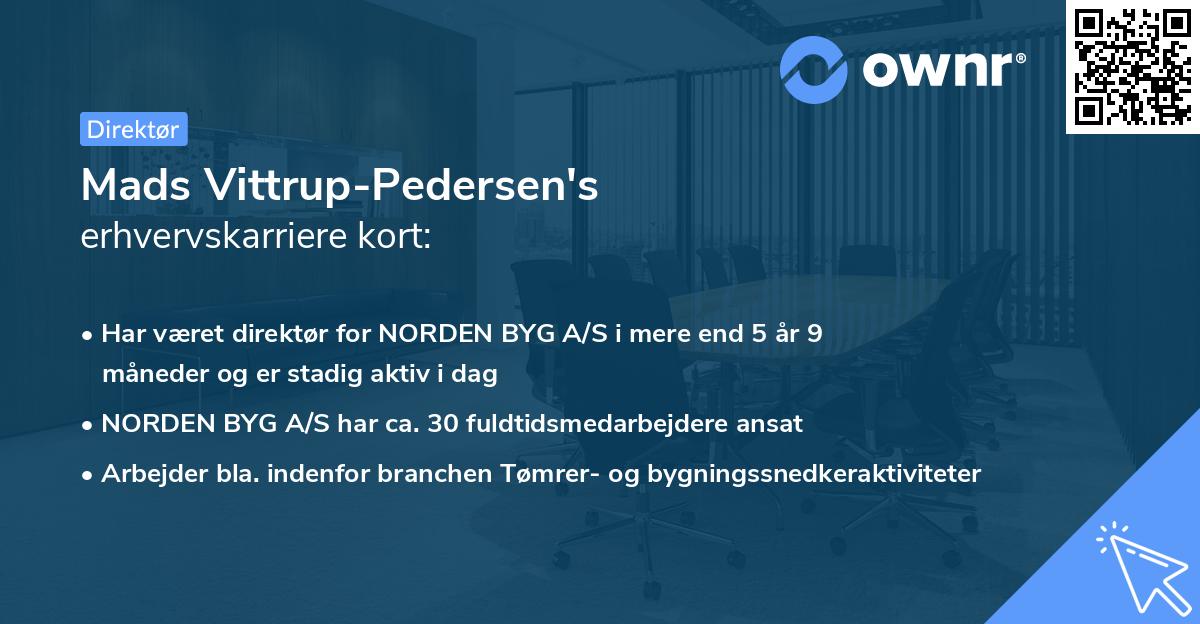 Mads Vittrup-Pedersen's erhvervskarriere kort