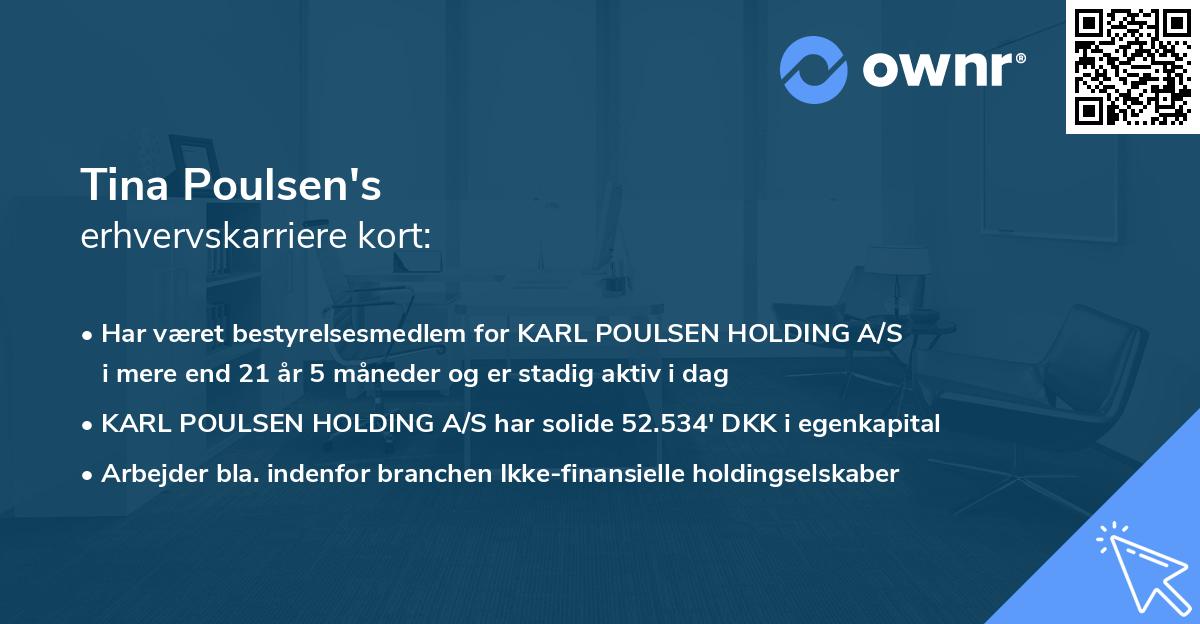 Tina Poulsen's erhvervskarriere kort