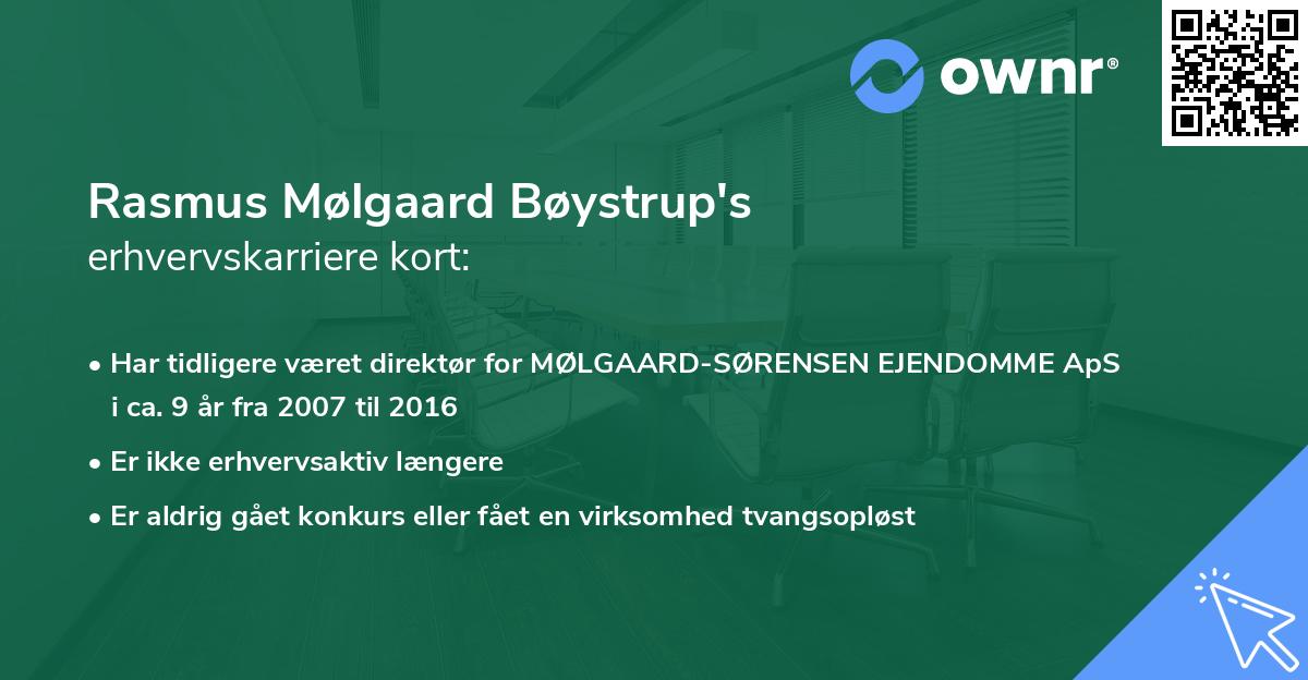 Rasmus Mølgaard Bøystrup's erhvervskarriere kort