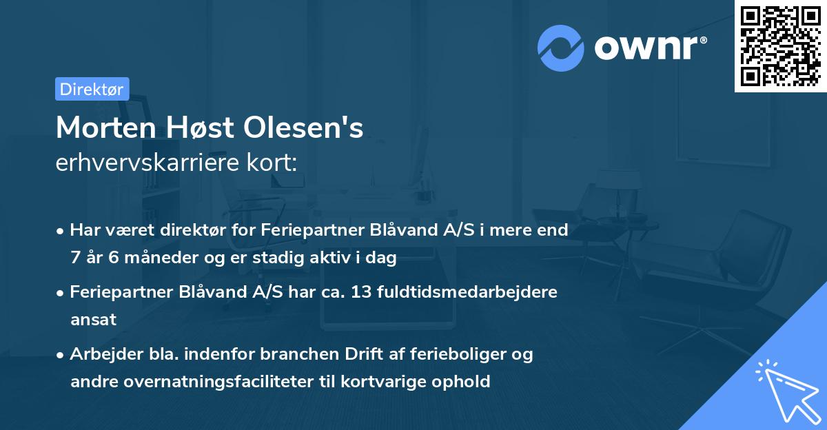 Morten Høst Olesen's erhvervskarriere kort