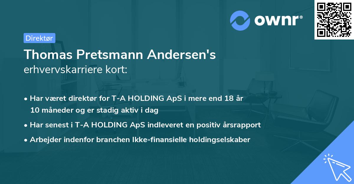 Thomas Pretsmann Andersen's erhvervskarriere kort