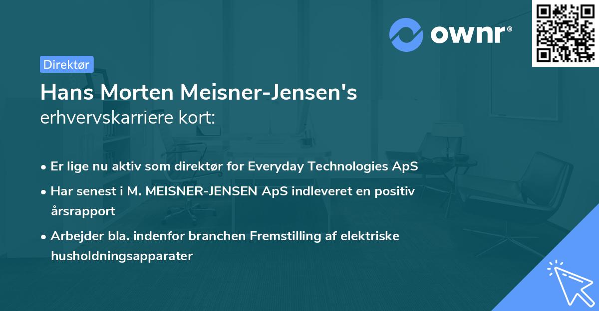 Hans Morten Meisner-Jensen's erhvervskarriere kort