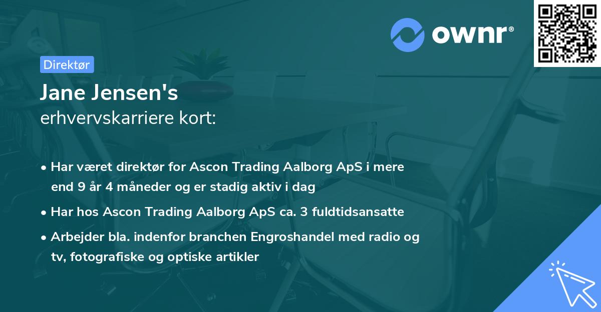 Jane Jensen's erhvervskarriere kort
