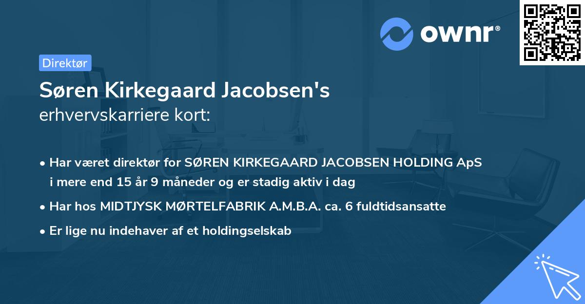 Søren Kirkegaard Jacobsen's erhvervskarriere kort