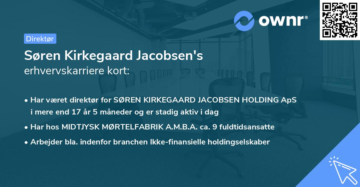 Søren Kirkegaard Jacobsen's erhvervskarriere kort