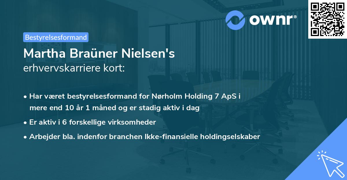 Martha Braüner Nielsen's erhvervskarriere kort
