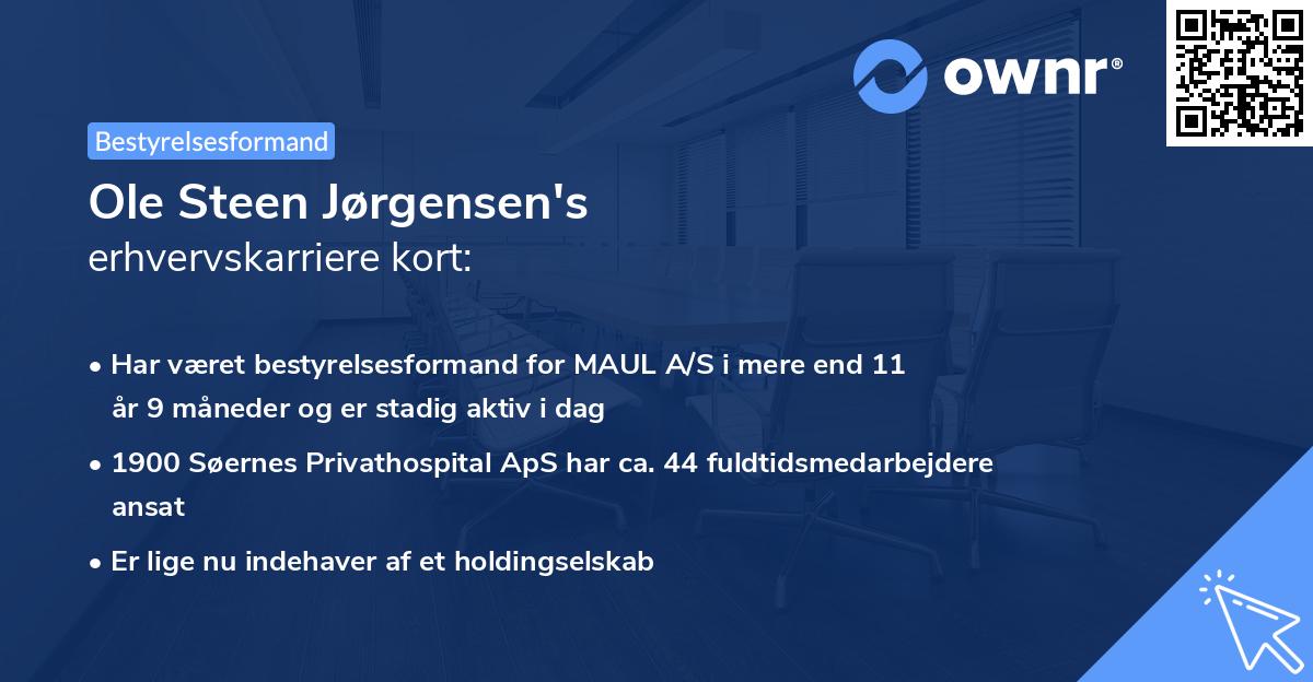 Ole Steen Jørgensen's erhvervskarriere kort