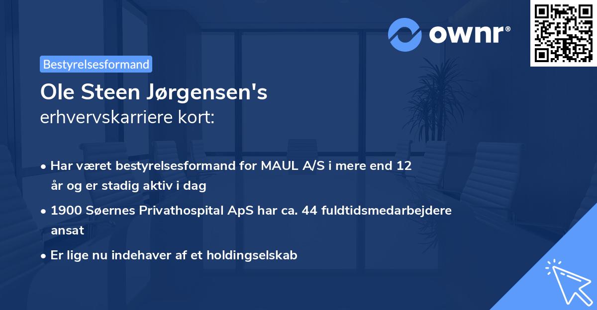 Ole Steen Jørgensen's erhvervskarriere kort