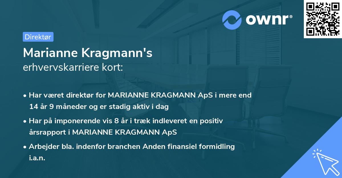 Marianne Kragmann's erhvervskarriere kort