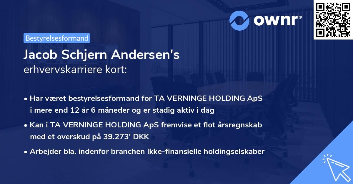 Jacob Schjern Andersen's erhvervskarriere kort