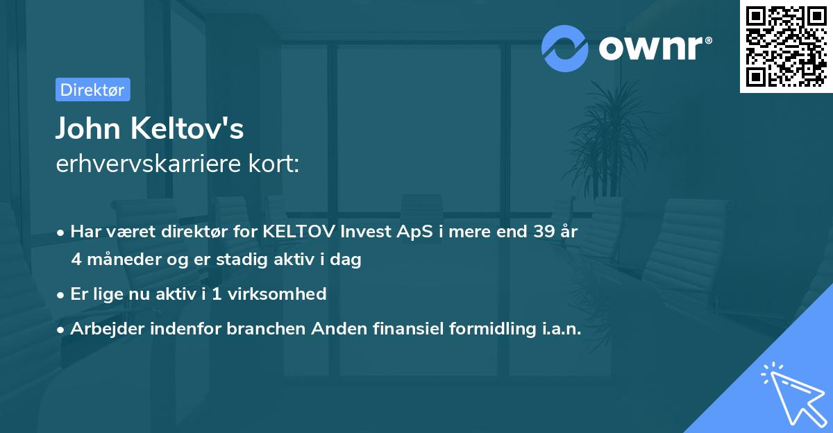 John Keltov's erhvervskarriere kort