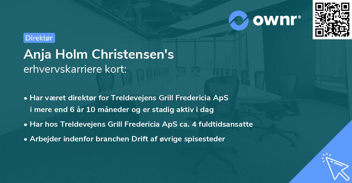 Anja Holm Christensen's erhvervskarriere kort