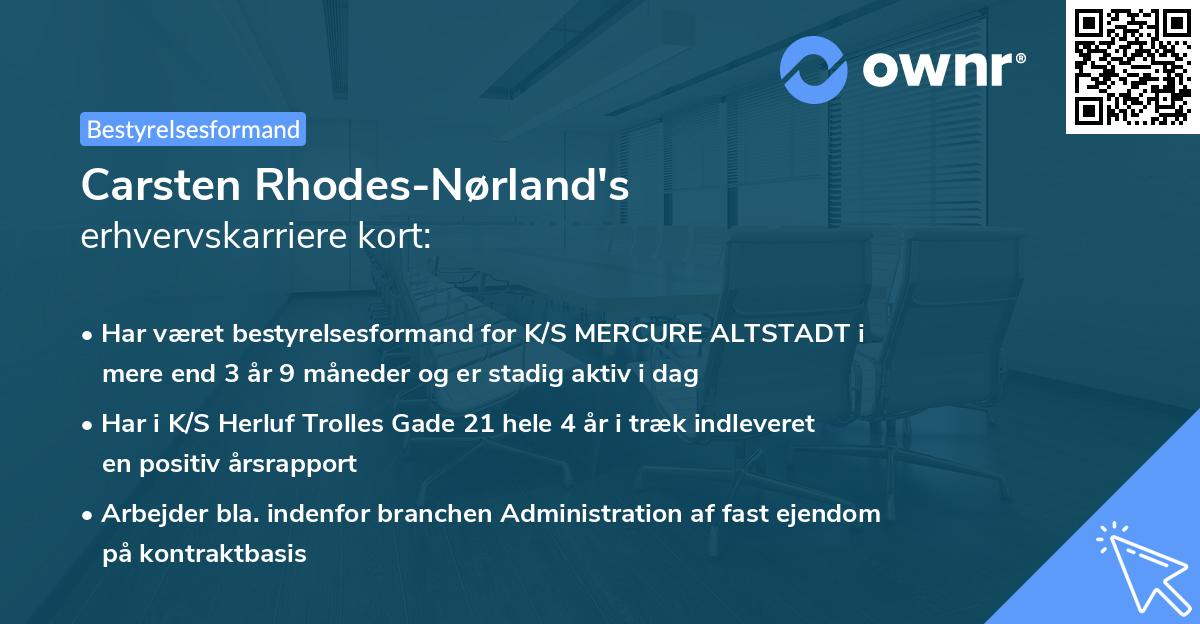 Carsten Rhodes-Nørland's erhvervskarriere kort