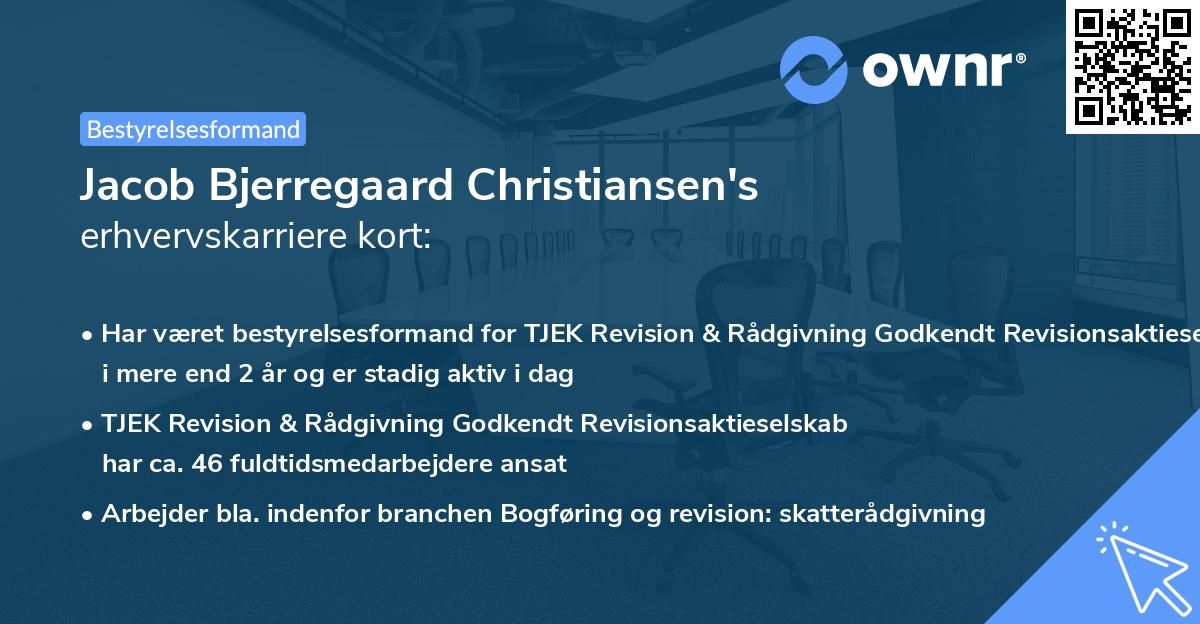 Jacob Bjerregaard Christiansen's erhvervskarriere kort