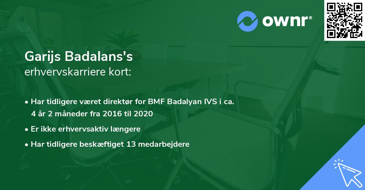 Garijs Badalans's erhvervskarriere kort
