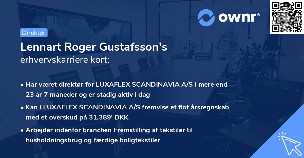 Lennart Roger Gustafsson's erhvervskarriere kort