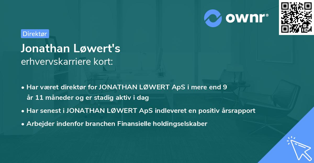 Jonathan Løwert's erhvervskarriere kort