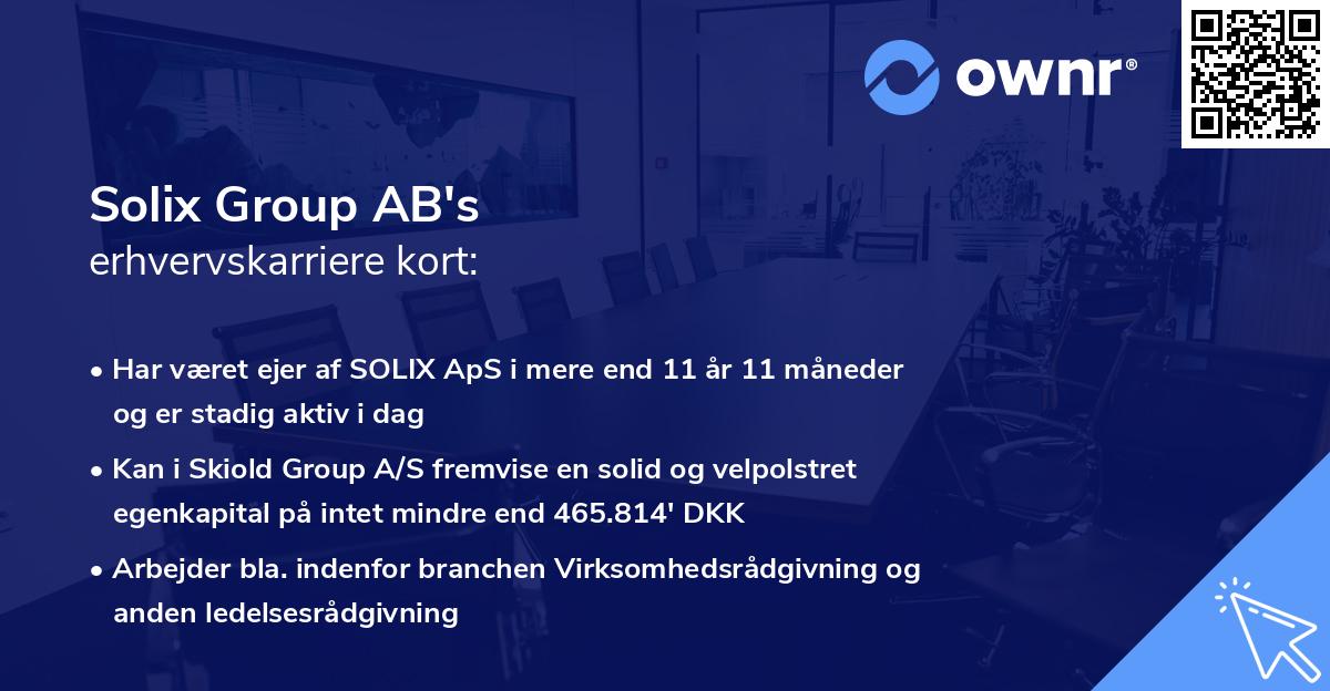 Solix Group AB's erhvervskarriere kort