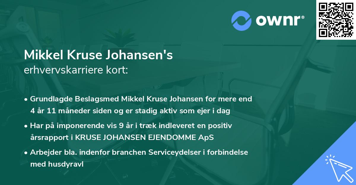 Mikkel Kruse Johansen's erhvervskarriere kort