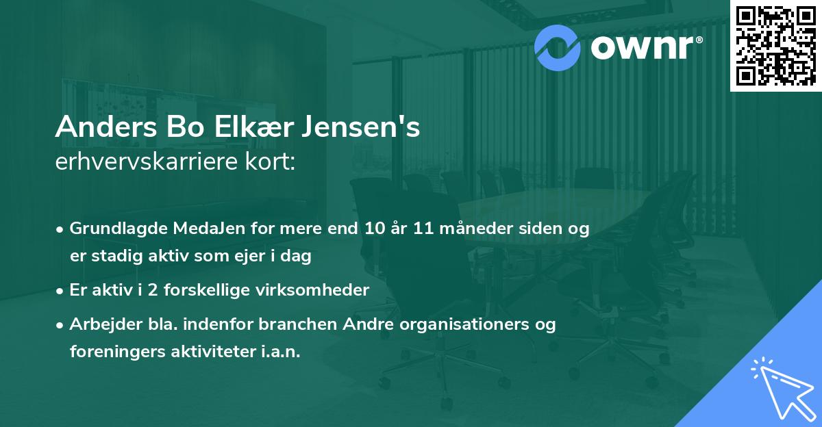 Anders Bo Elkær Jensen's erhvervskarriere kort