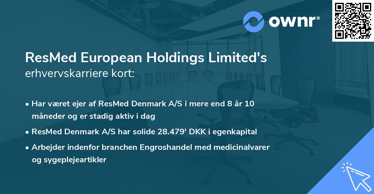 ResMed European Holdings Limited's erhvervskarriere kort