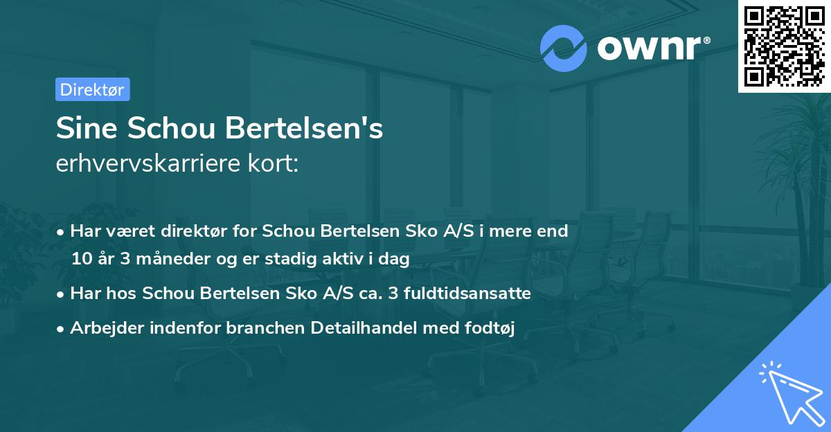 Sine Schou Bertelsen's erhvervskarriere kort
