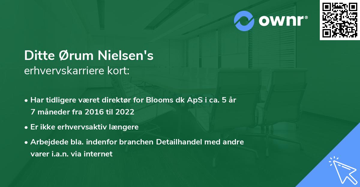 Ditte Ørum Nielsen's erhvervskarriere kort