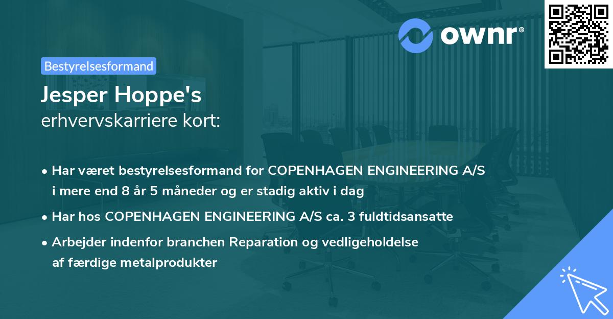 Jesper Hoppe's erhvervskarriere kort