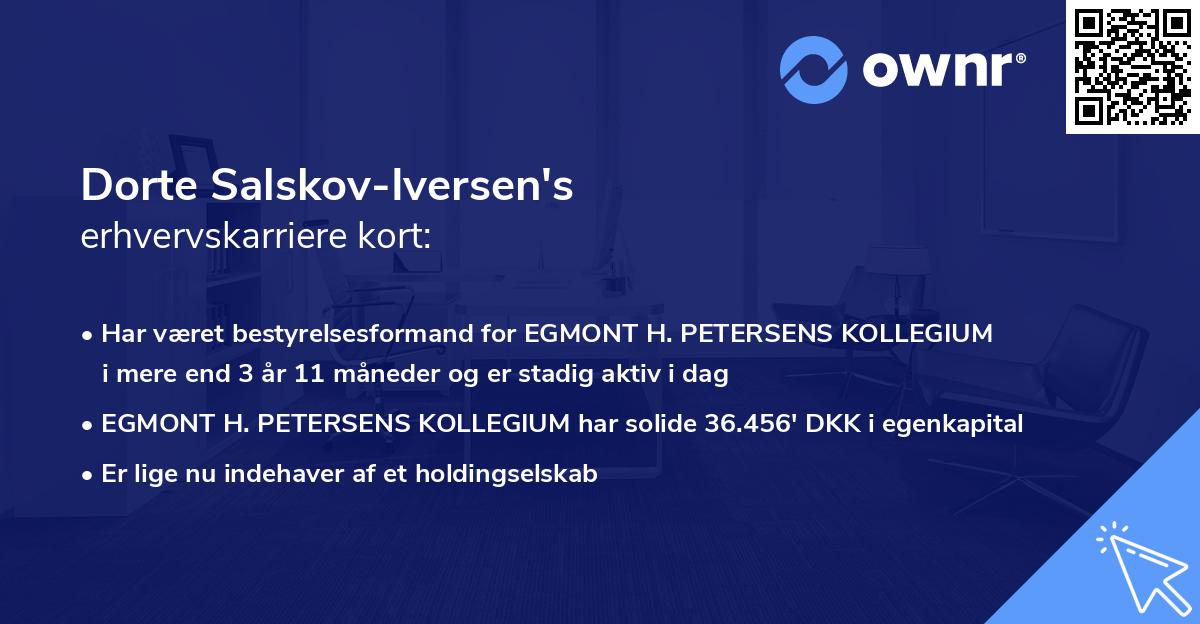 Dorte Salskov-Iversen's erhvervskarriere kort