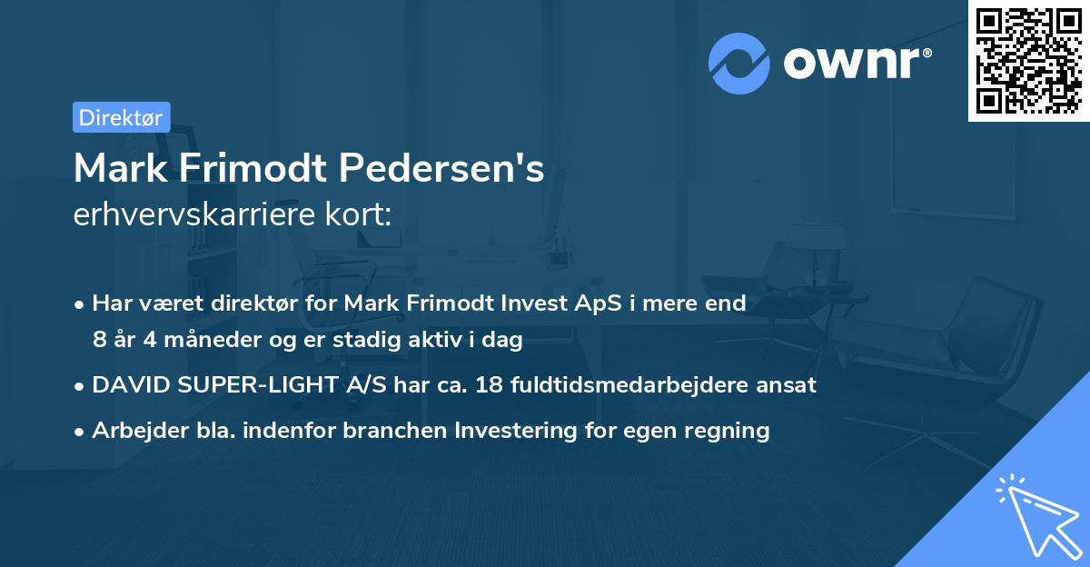 Mark Frimodt Pedersen's erhvervskarriere kort