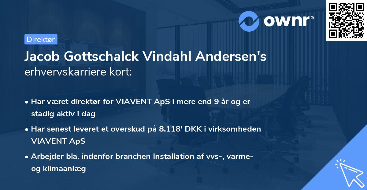 Jacob Gottschalck Vindahl Andersen's erhvervskarriere kort