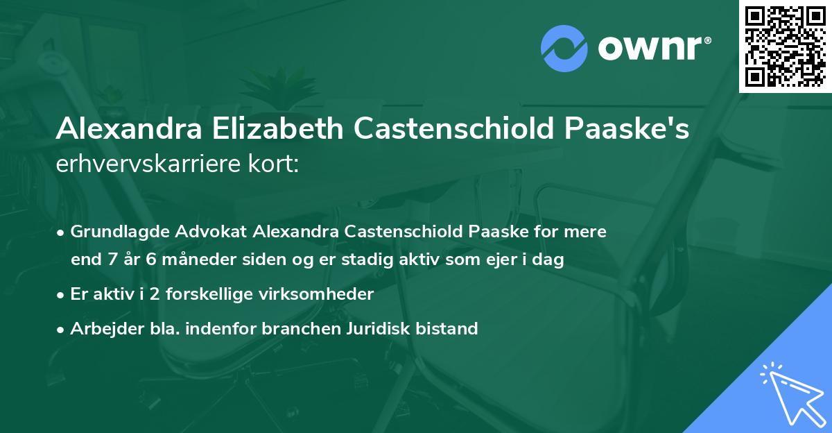 Alexandra Elizabeth Castenschiold Paaske's erhvervskarriere kort