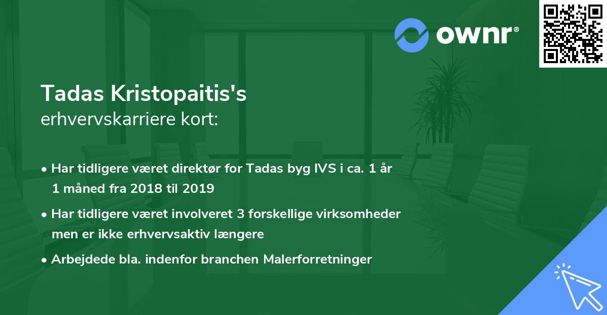 Tadas Kristopaitis's erhvervskarriere kort