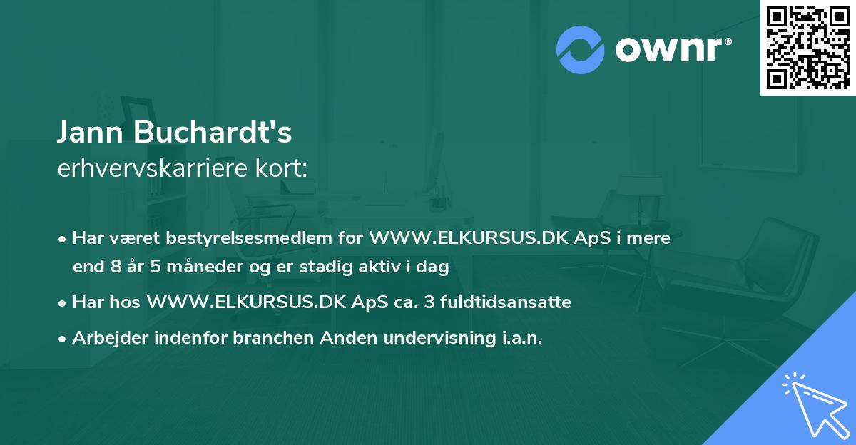 Jann Buchardt's erhvervskarriere kort