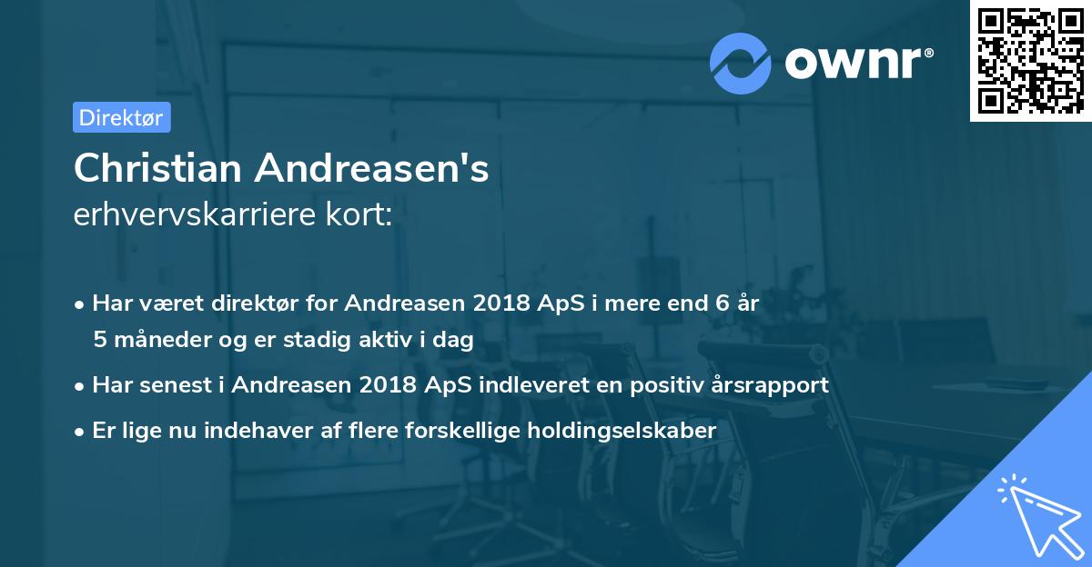 Christian Andreasen's erhvervskarriere kort