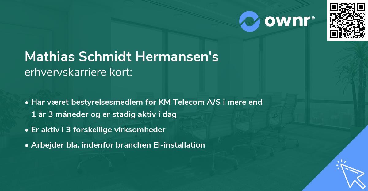 Mathias Schmidt Hermansen's erhvervskarriere kort