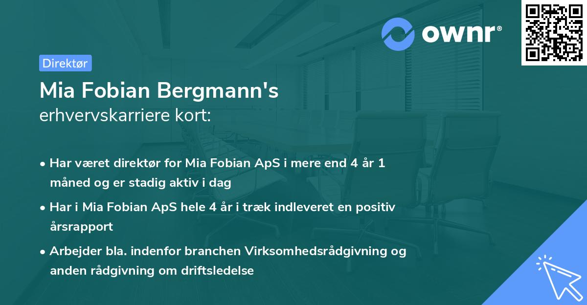 Mia Fobian Bergmann's erhvervskarriere kort