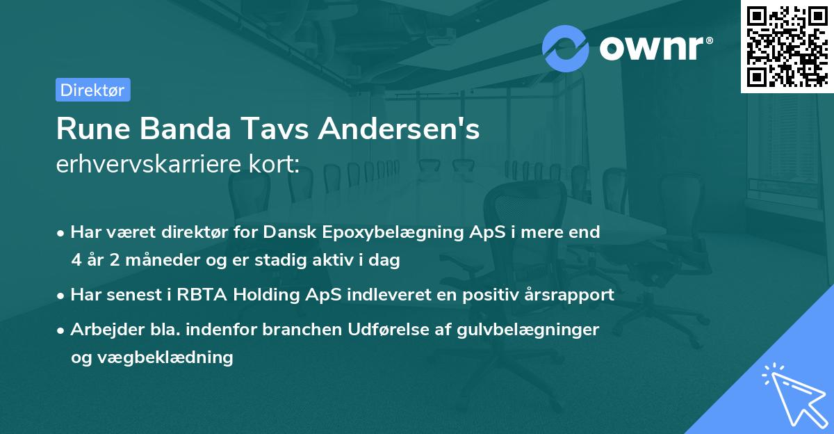 Rune Banda Tavs Andersen's erhvervskarriere kort