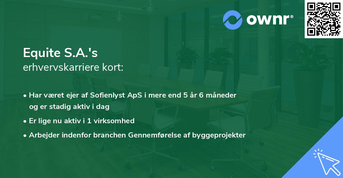 Equite S.A.'s erhvervskarriere kort