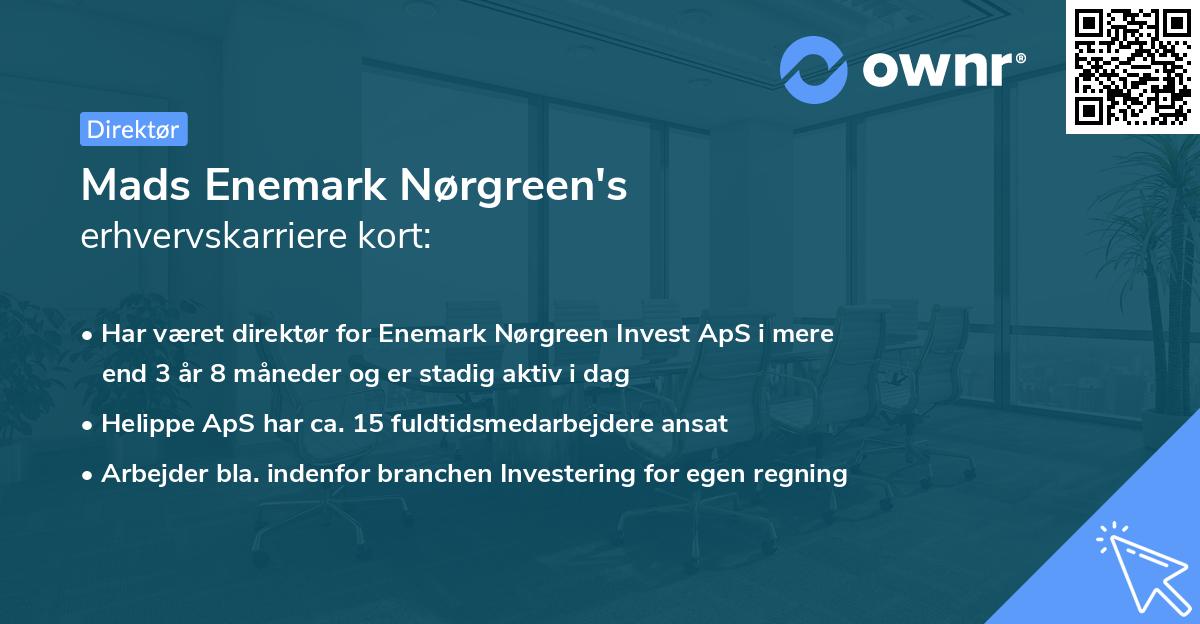 Mads Enemark Nørgreen's erhvervskarriere kort