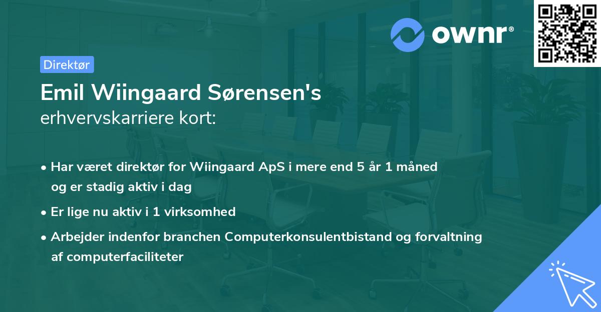 Emil Wiingaard Sørensen's erhvervskarriere kort