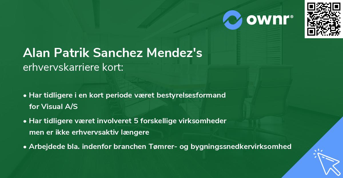 Alan Patrik Sanchez Mendez's erhvervskarriere kort