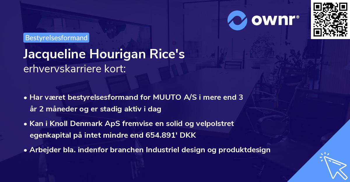 Jacqueline Hourigan Rice's erhvervskarriere kort