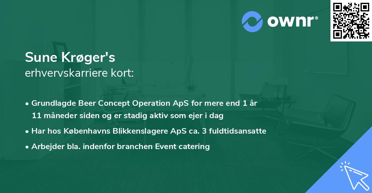 Sune Krøger's erhvervskarriere kort